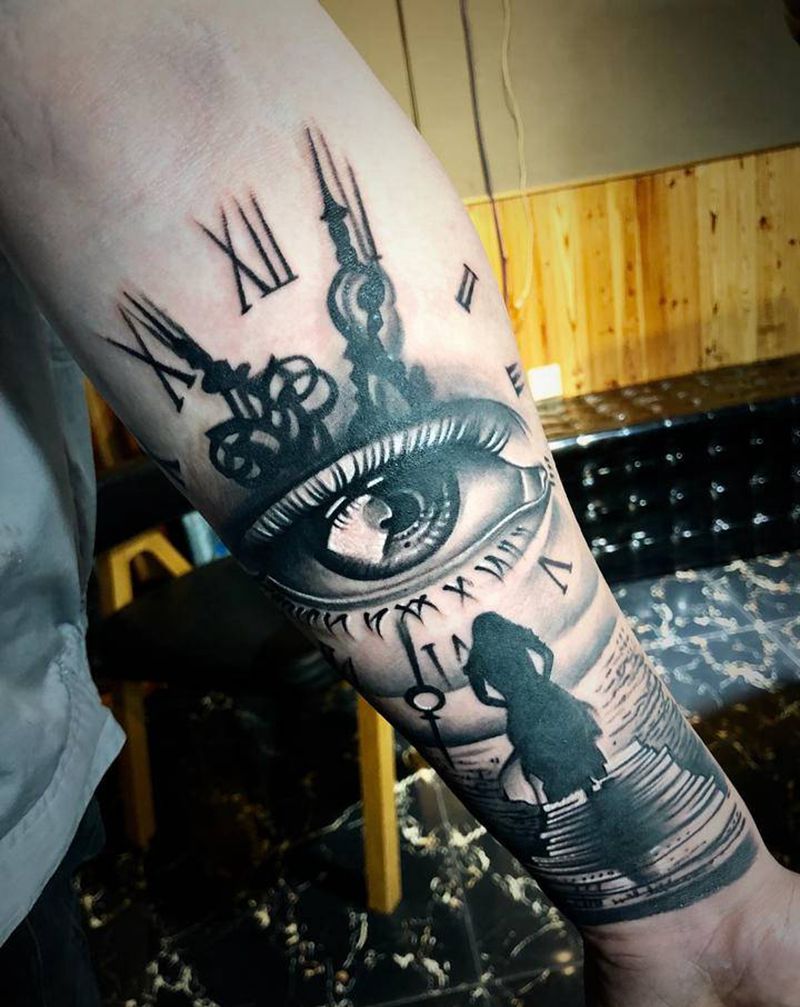 欧美小臂纹身图片_手臂腿部欧美写实纹身图案