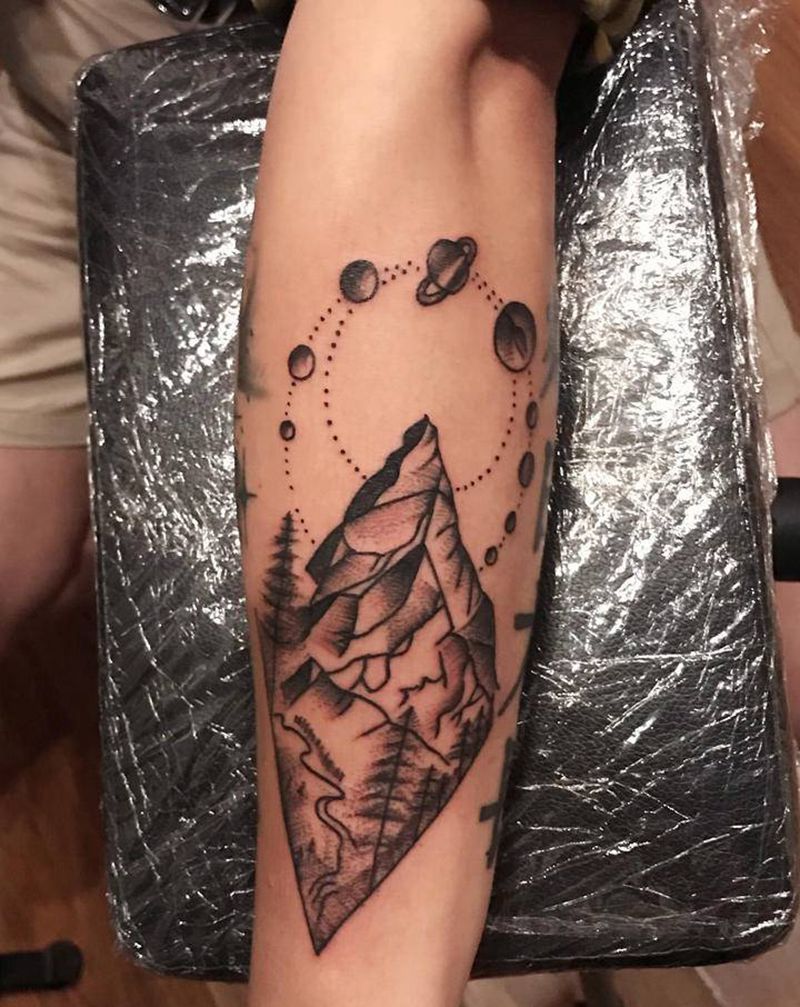 几何点刺纹身图片_几何纹身图案