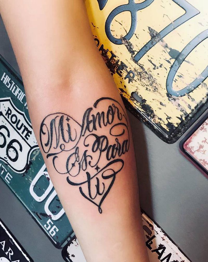 其卡诺纹身图片_花体字纹身图案