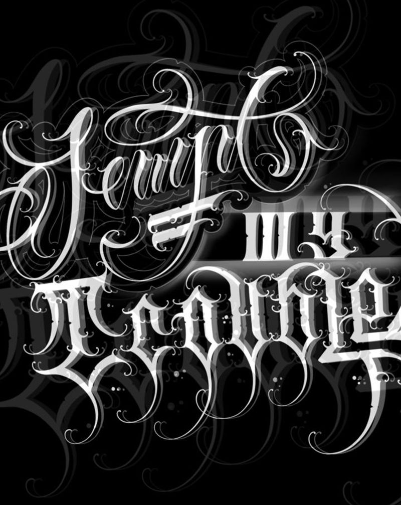 一些字稿纹身图片_花体字纹身图案