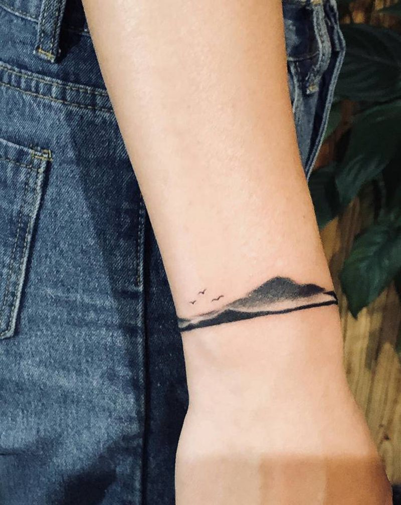 臂环纹身纹身图片_手臂腿部水墨纹身图案