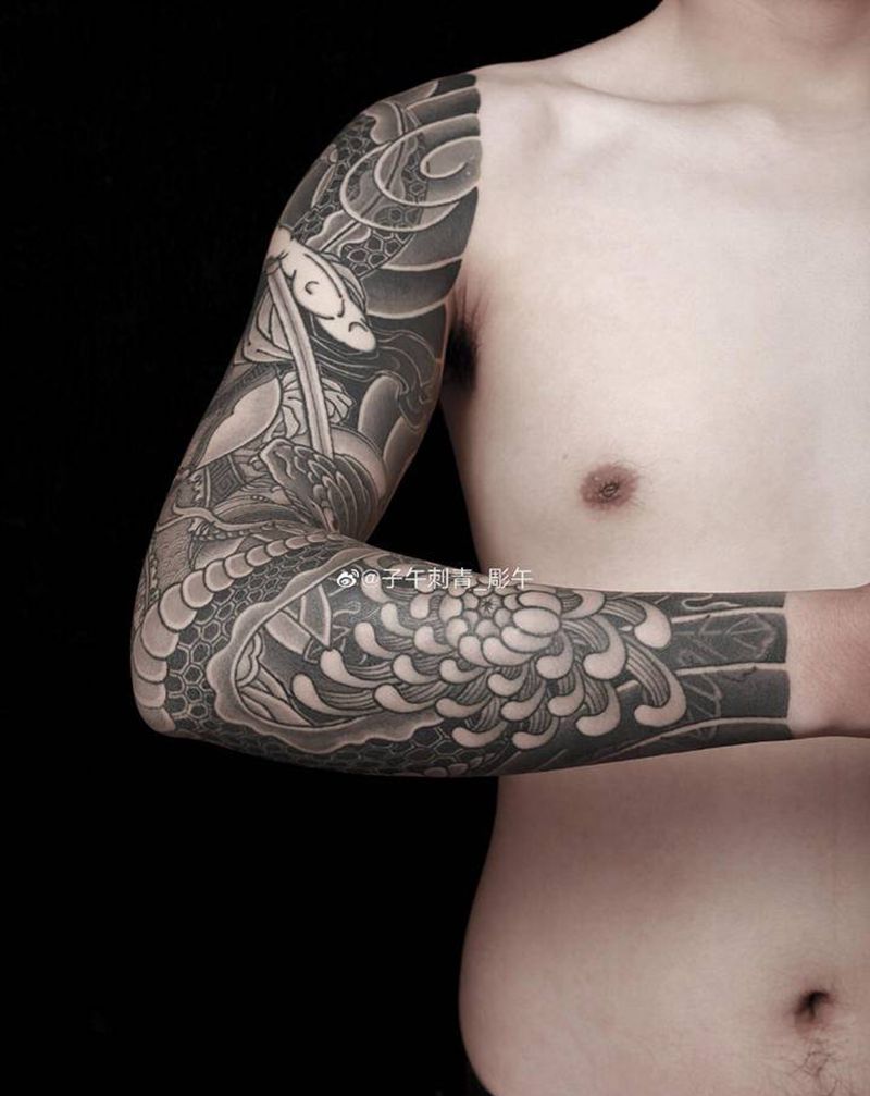 传统手臂纹身图片_老传统新传统纹身图案