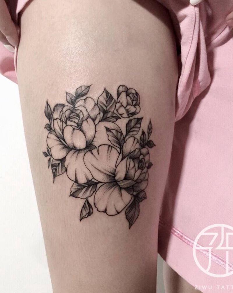 素花纹身图片_点刺纹身图案