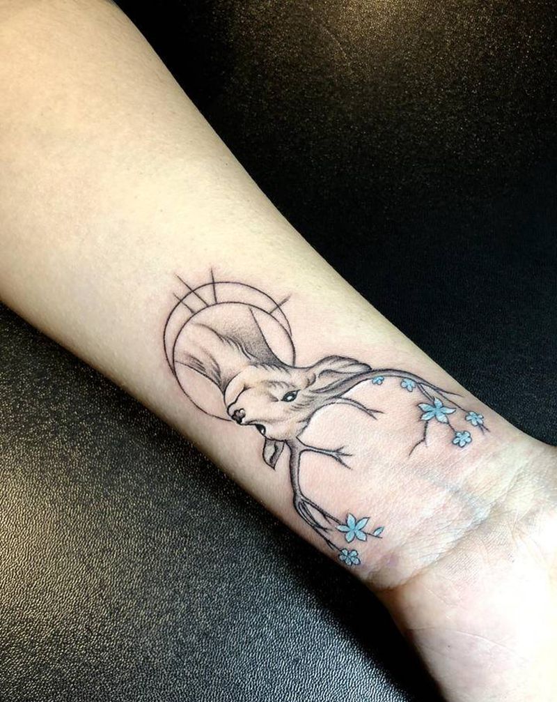 小清新鹿角纹身纹身图片_手臂腿部纹身图案