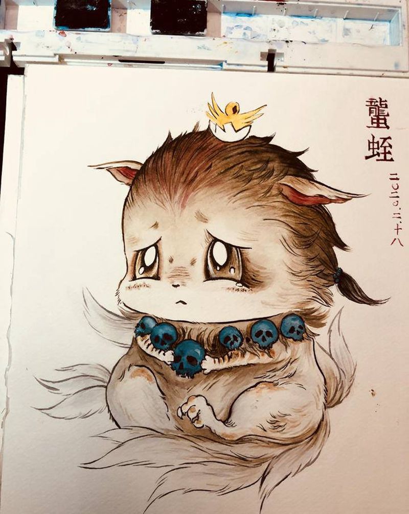 蠪蛭纹身图片_肩部水彩纹身图案