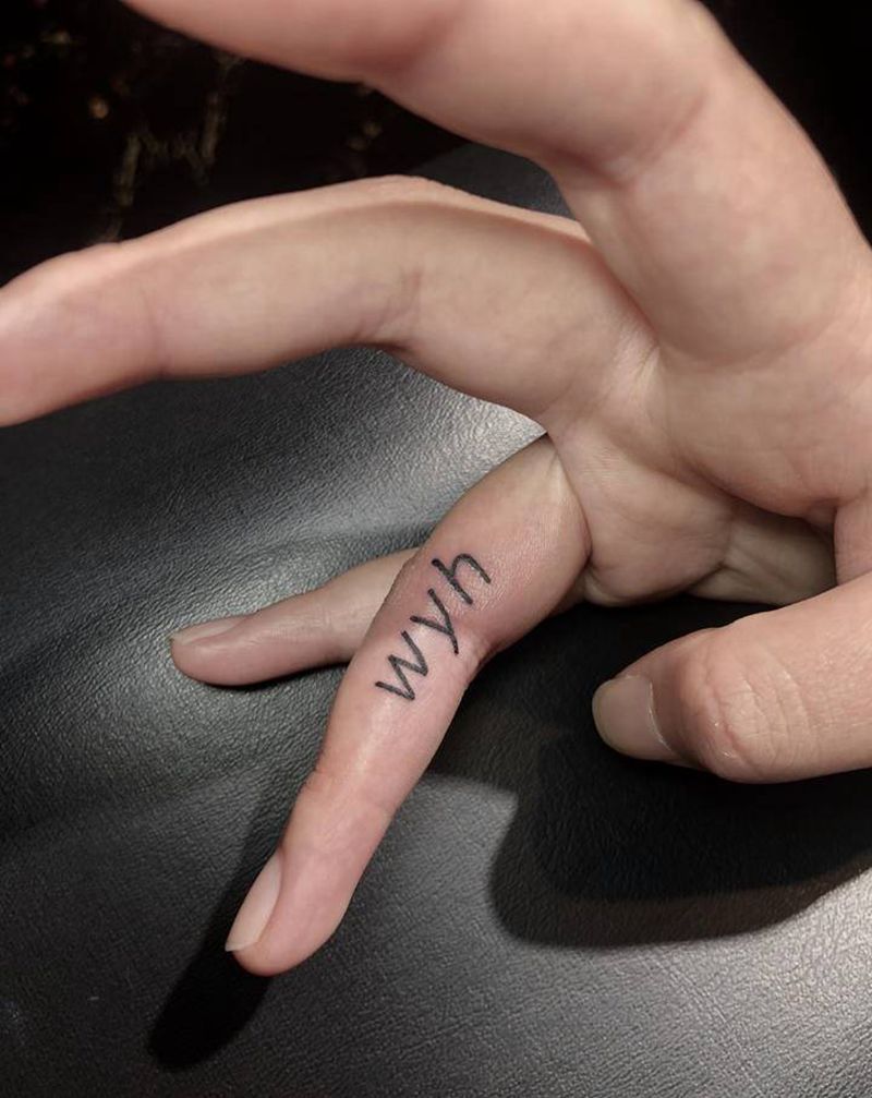 简单英文纹身纹身图片_手部腿部纹身图案