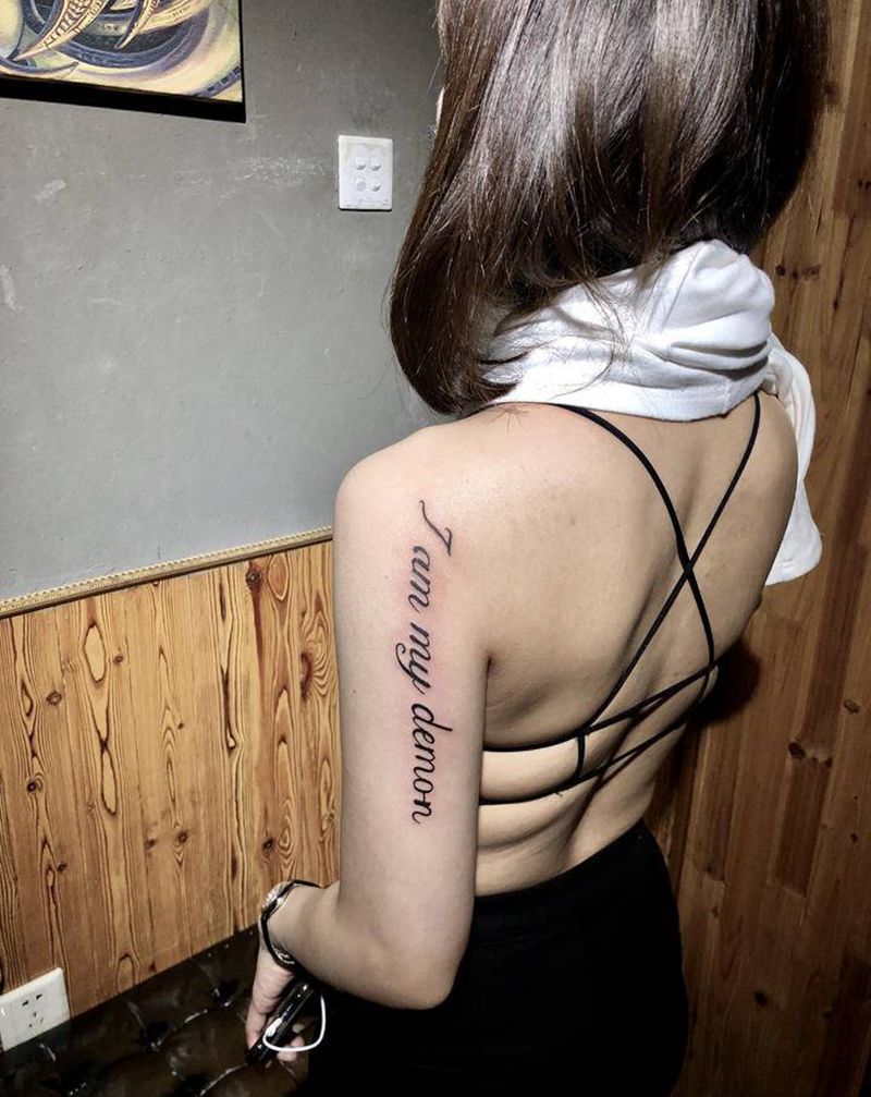 小清新英文纹身图片_手臂腿部花体字纹身图案