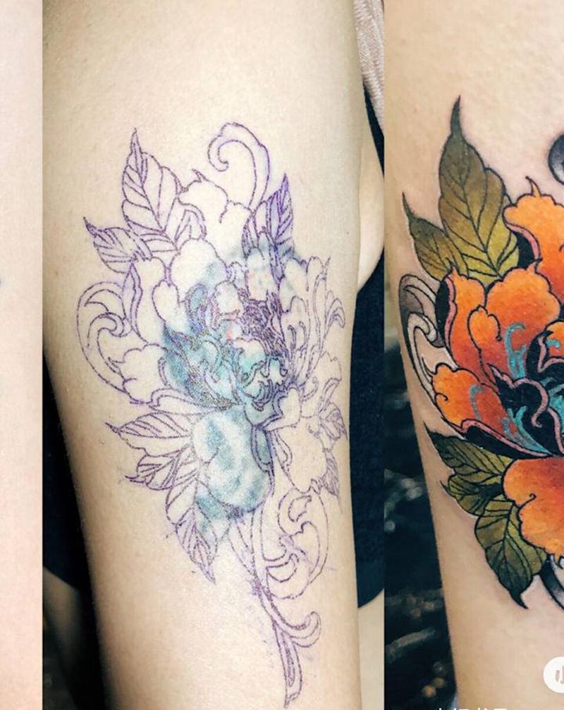 遮盖纹身纹身图片_手臂背部新传统纹身图案