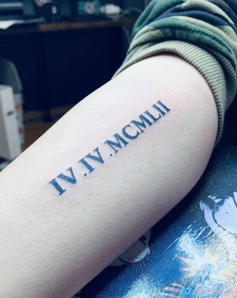 日期纹身图片_手臂纹身图案