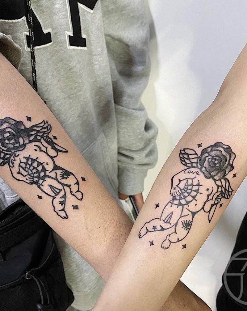 丘比特纹身图片_手臂纹身图案
