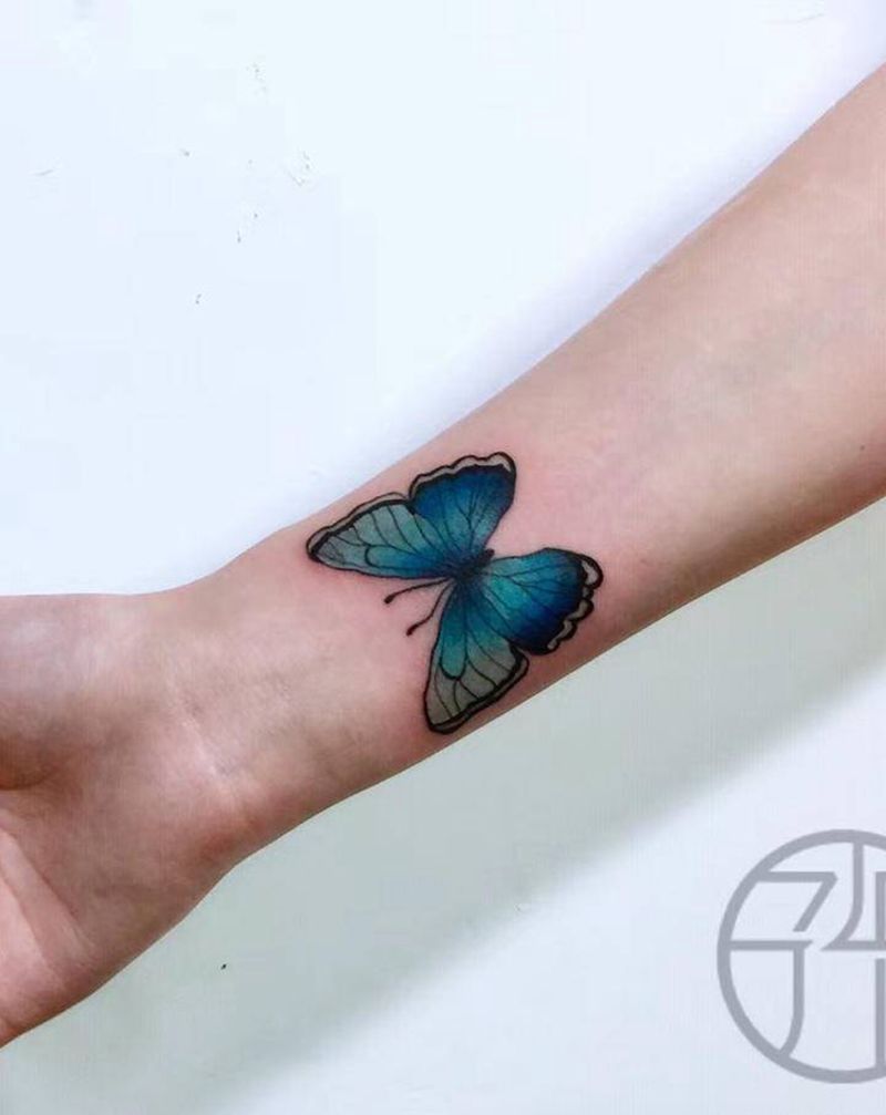 小清新蝴蝶纹身图片_手臂纹身图案