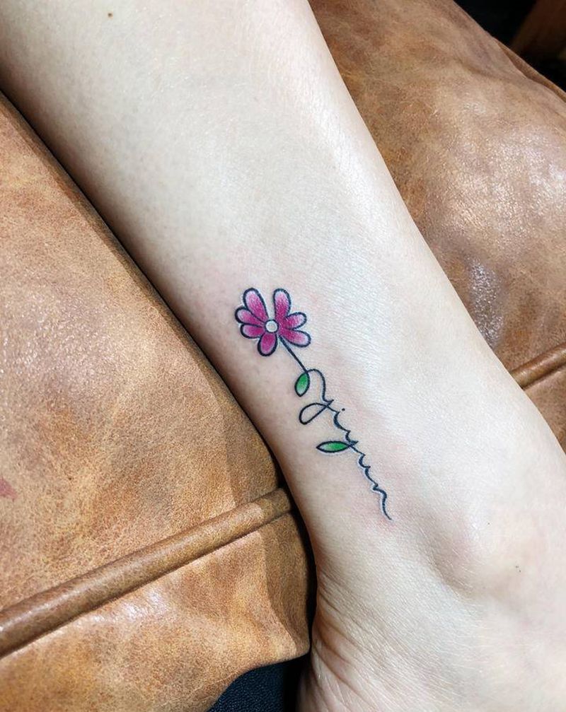 脚踝小清新纹身纹身图片_手臂腿部New School纹身图案