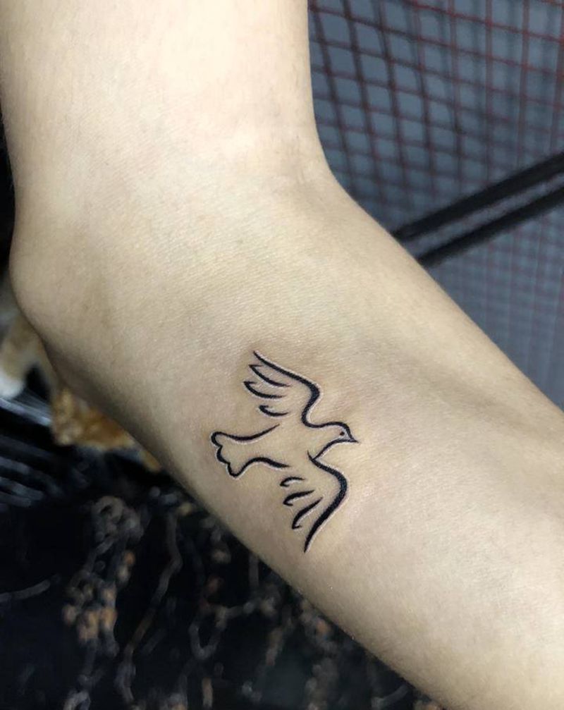 小清新线条纹身纹身图片_手臂腿部纹身图案