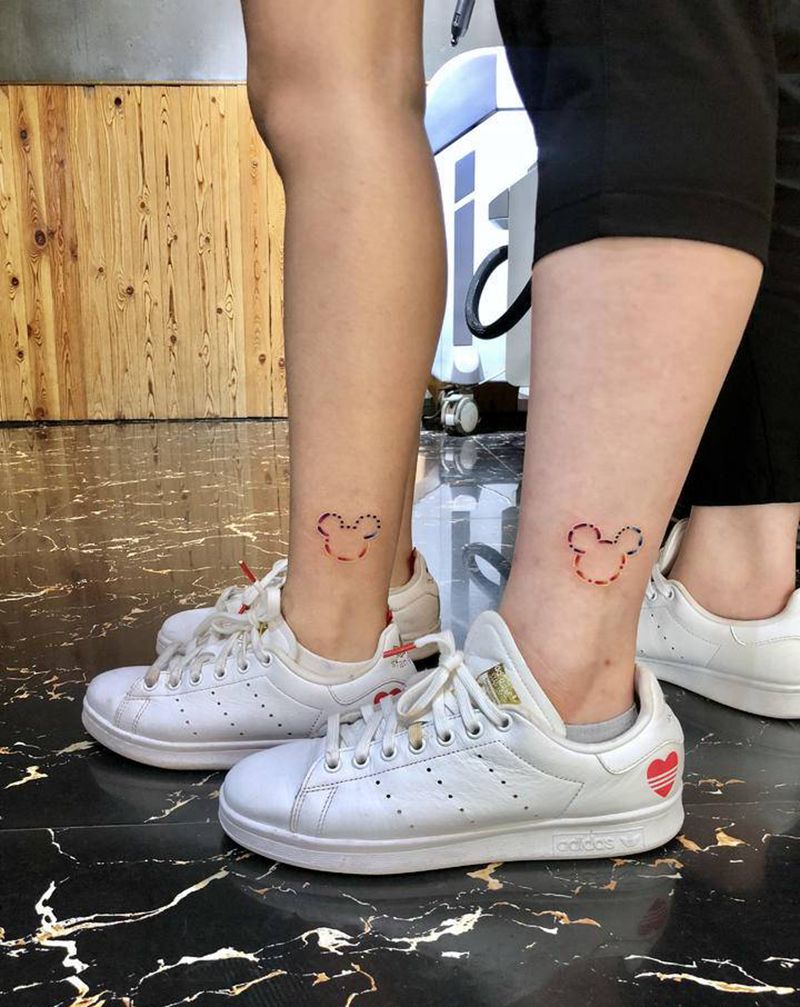 私人订制闺蜜纹身—摩斯电码纹身图片_腿部手臂几何纹身图案