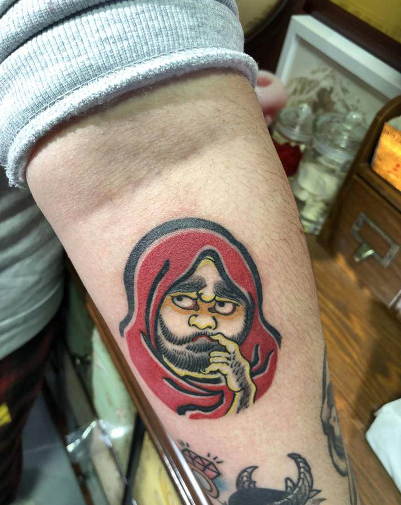 达摩蛋纹身图片_手部Old School纹身图案