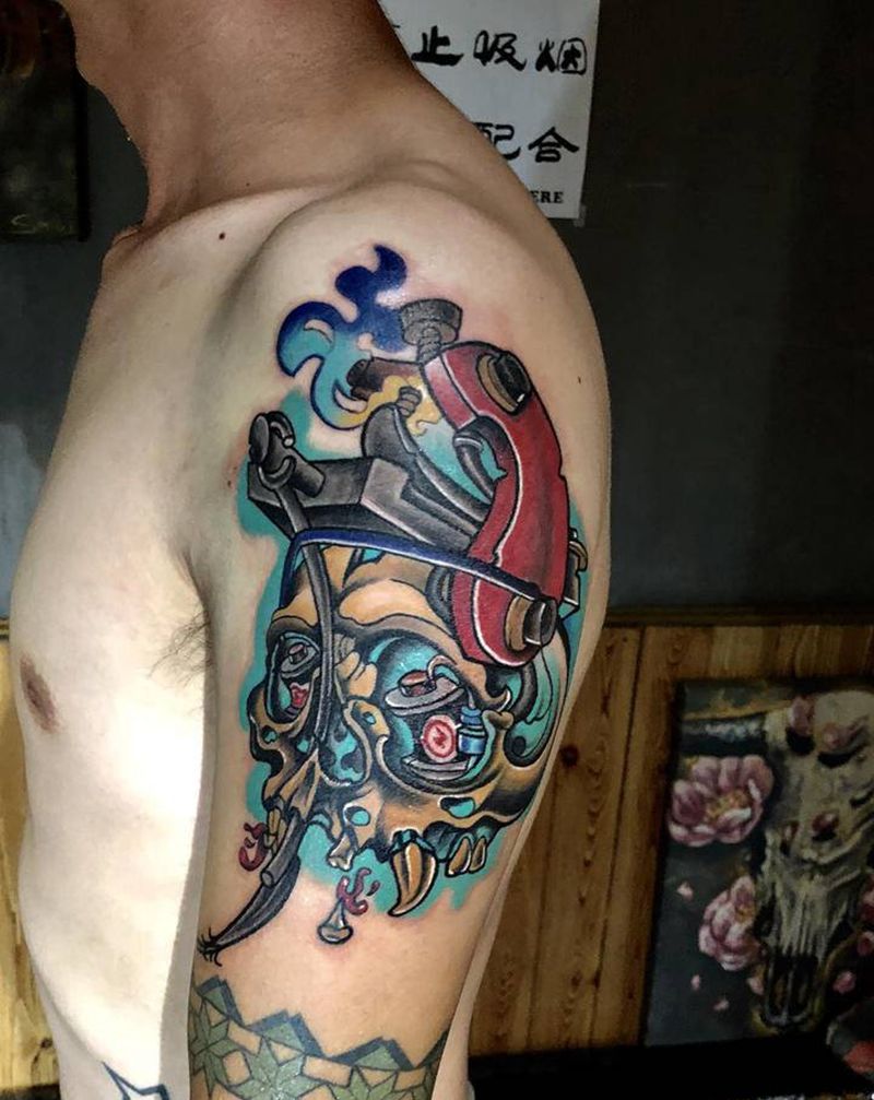 new school彩图纹身图片_手臂腿部New School水彩纹身图案