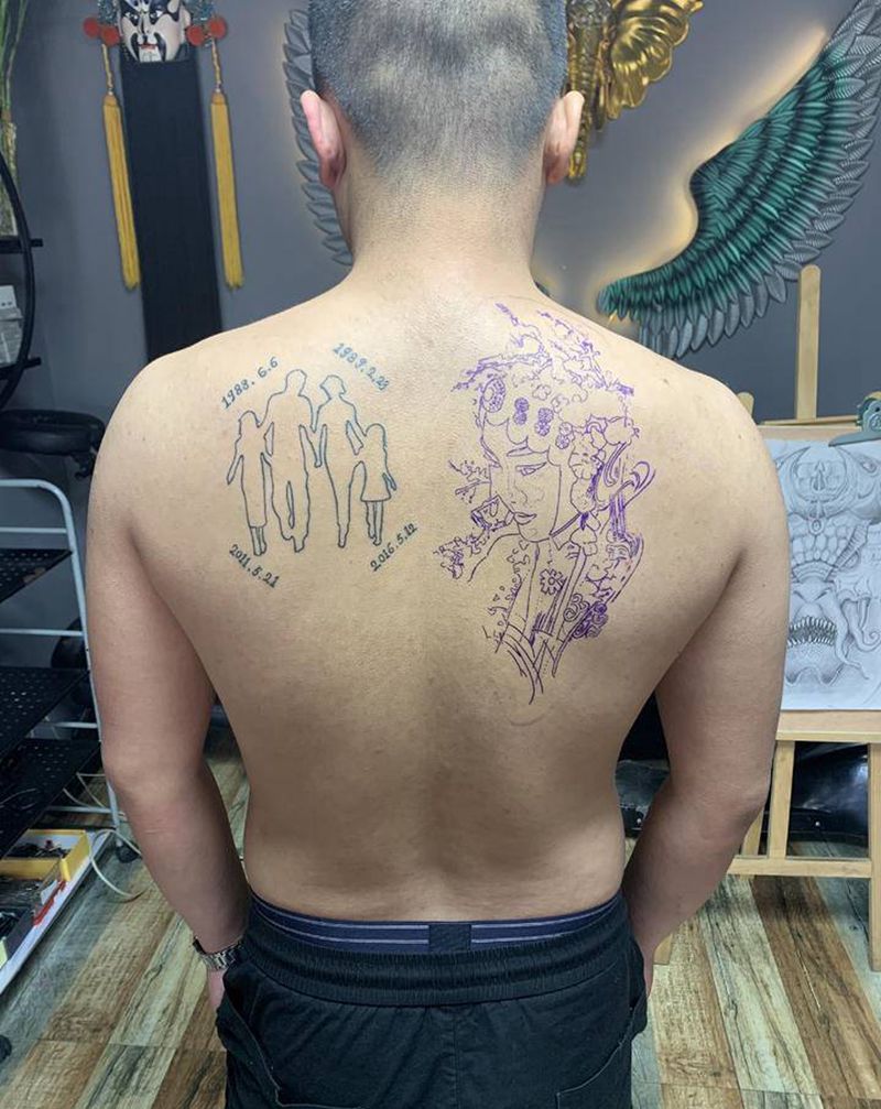 花旦纹身图片_肩部纹身图案