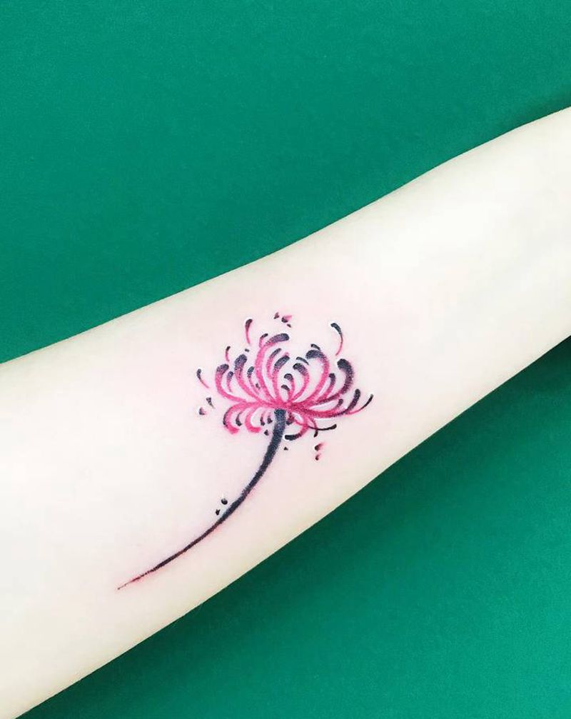 彼岸花纹身图片_手臂纹身图案