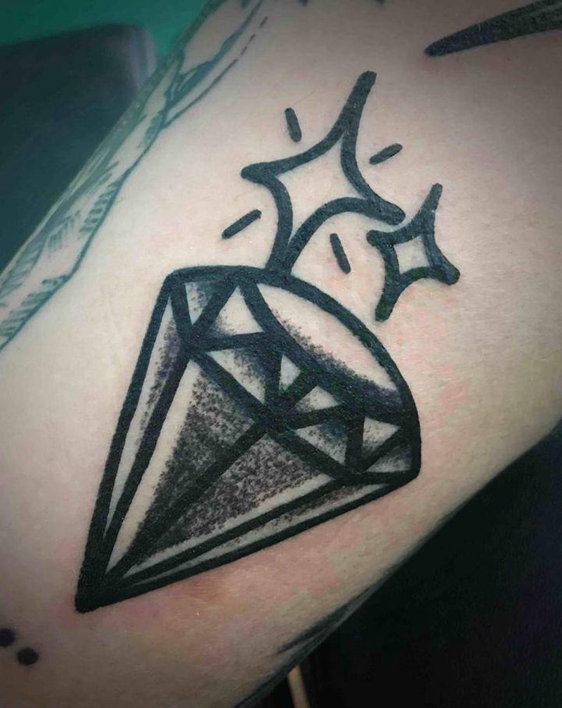 school钻石纹身图片_Old School纹身图案