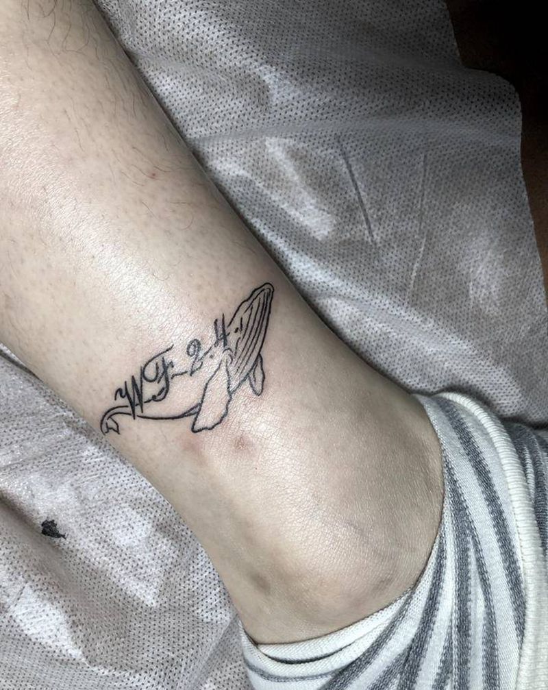 小清新脚踝纹身纹身图片_手臂腿部花体字纹身图案