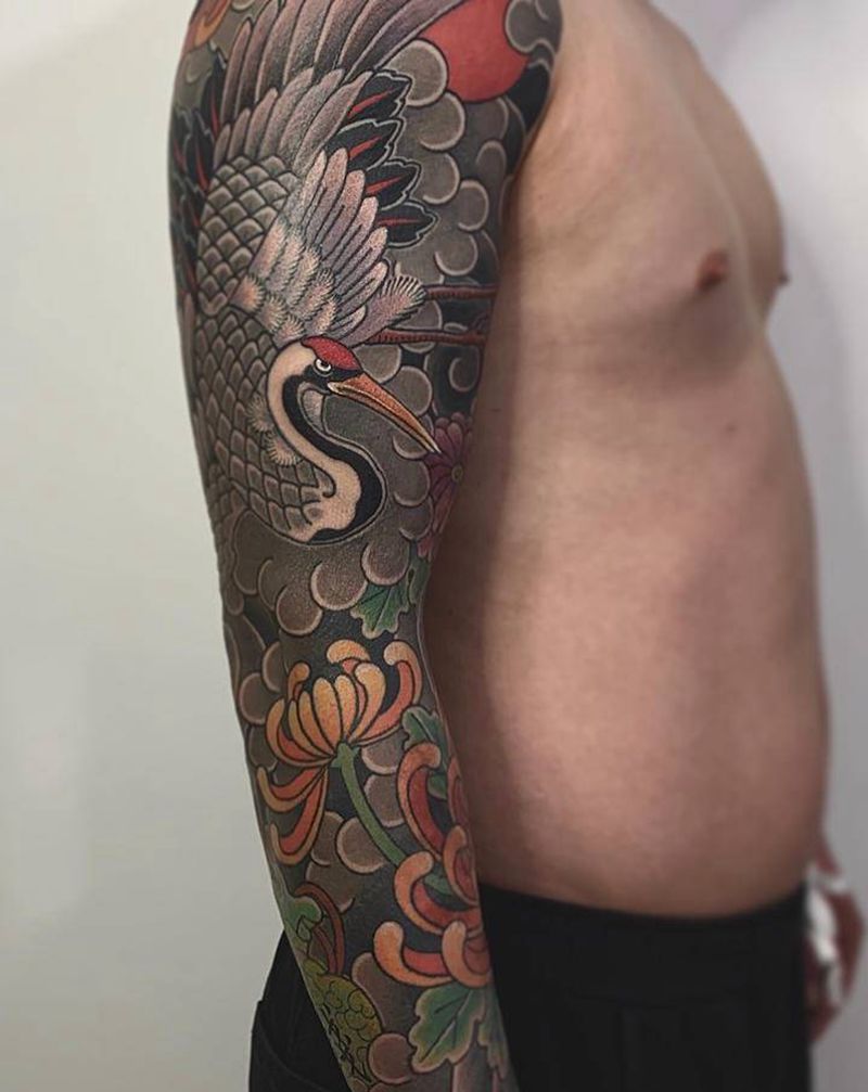 花臂纹身图片_老传统纹身图案