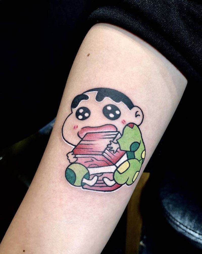 小臂蜡笔小新纹身纹身图片_手臂腿部New School纹身图案