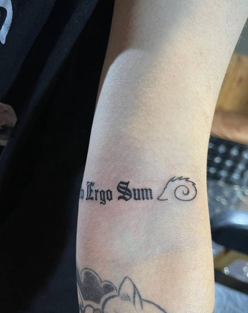 哥特体英文纹身图片_手臂腿部花体字图腾纹身图案