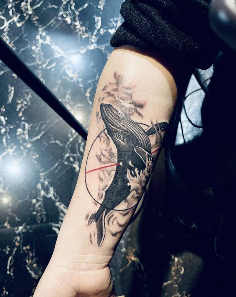 遮盖纹身纹身图片_手臂水墨点刺纹身图案