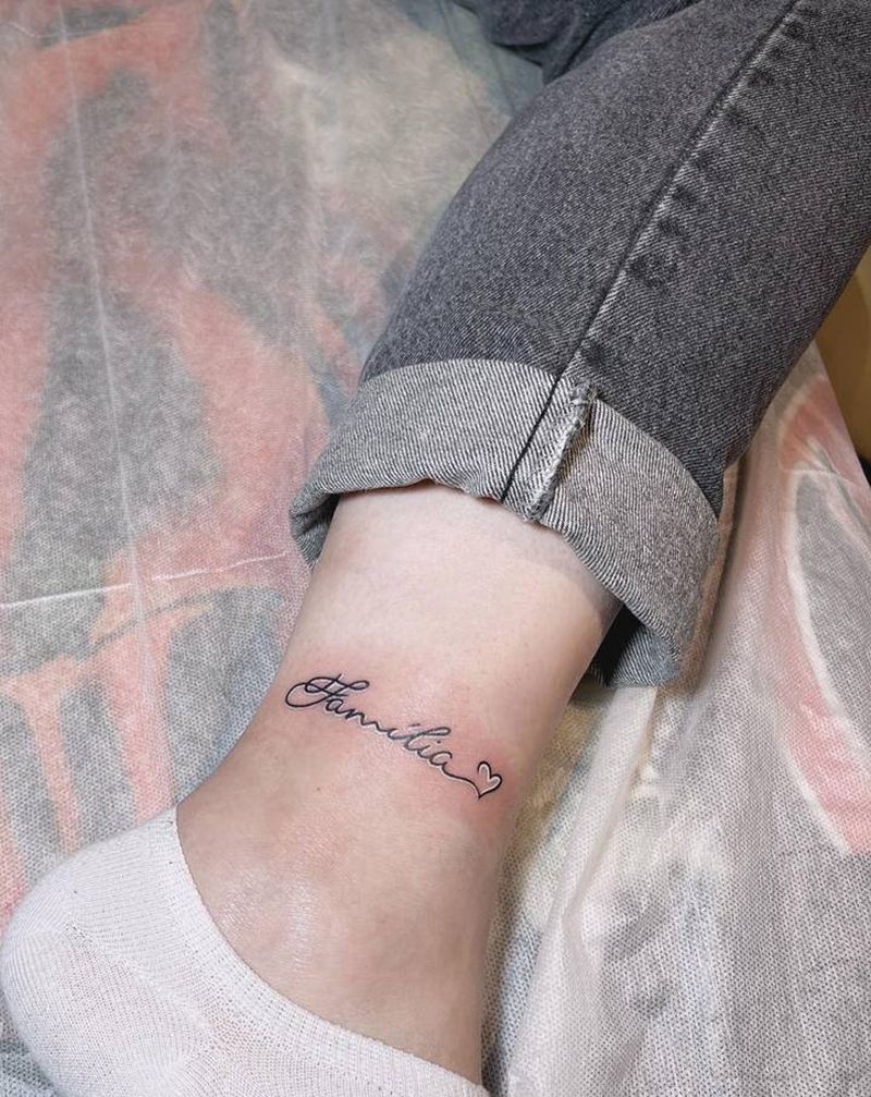 花体英文纹身图片_腿部手臂花体字纹身图案