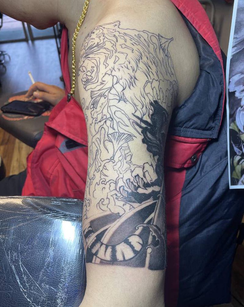 虎纹身图片_手臂纹身图案