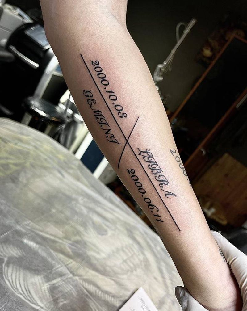 花体英文字纹身图片_手部腿部花体字几何纹身图案