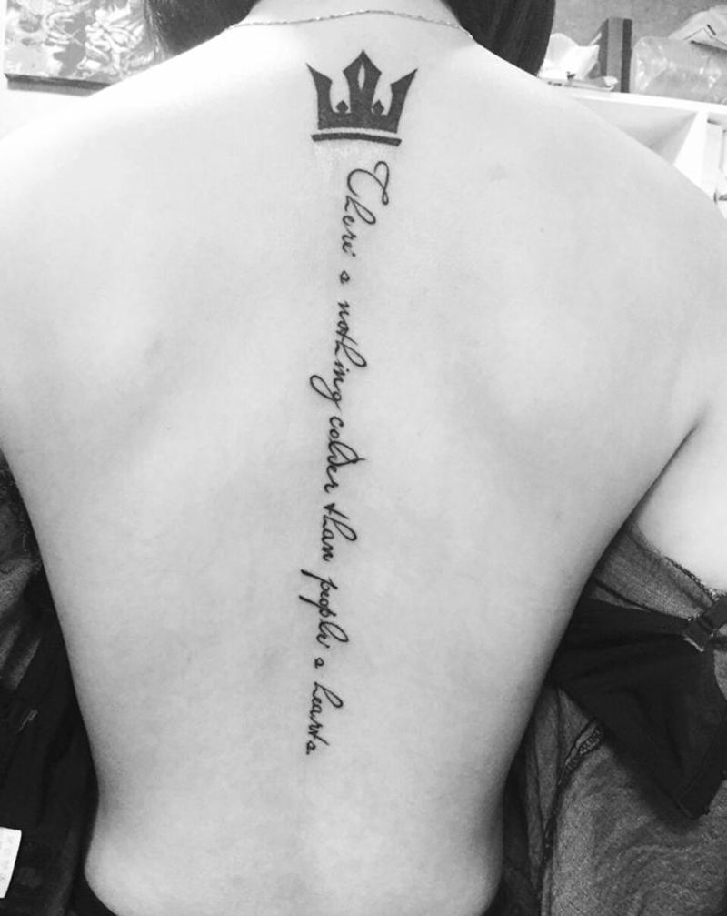 英文字母纹身图片_背部花体字纹身图案