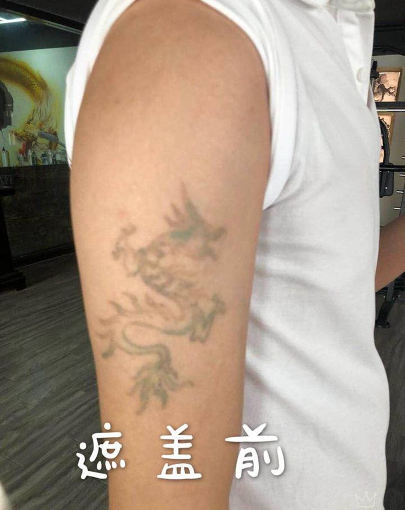 大鱼遮盖纹身图片_手臂纹身图案