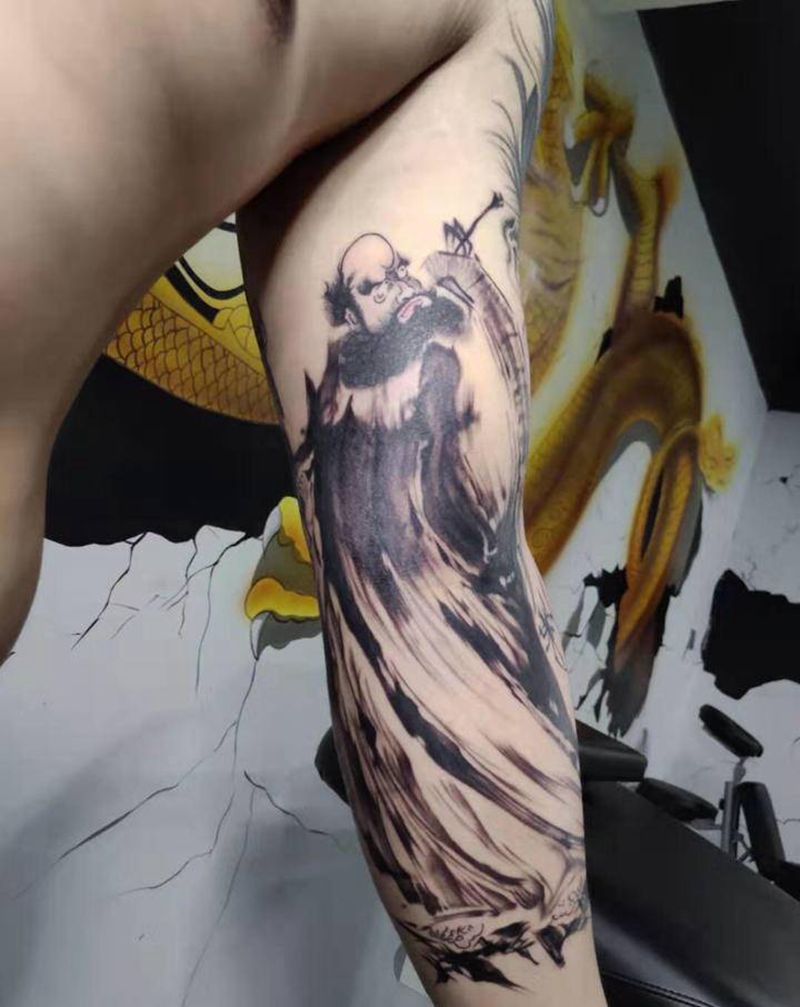 禅纹身图片_手臂新传统纹身图案