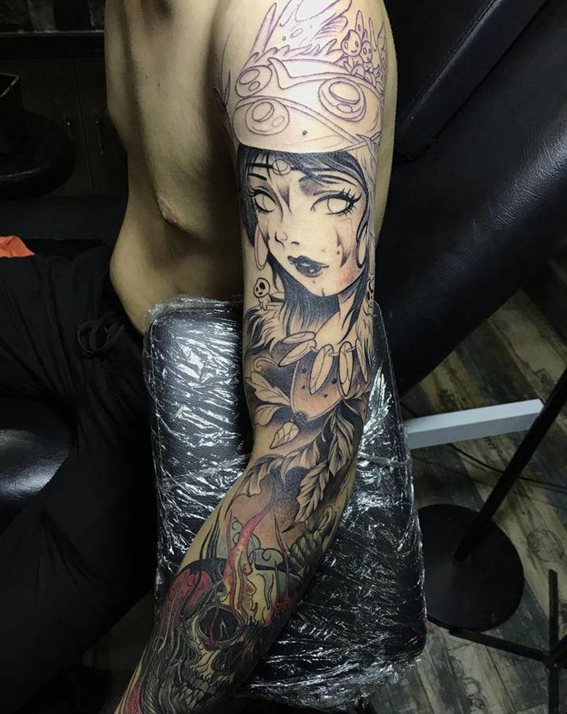 龙女纹身图片_手臂New School纹身图案