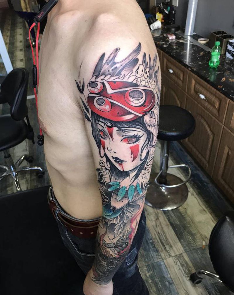 花臂纹身图片_手臂New School纹身图案