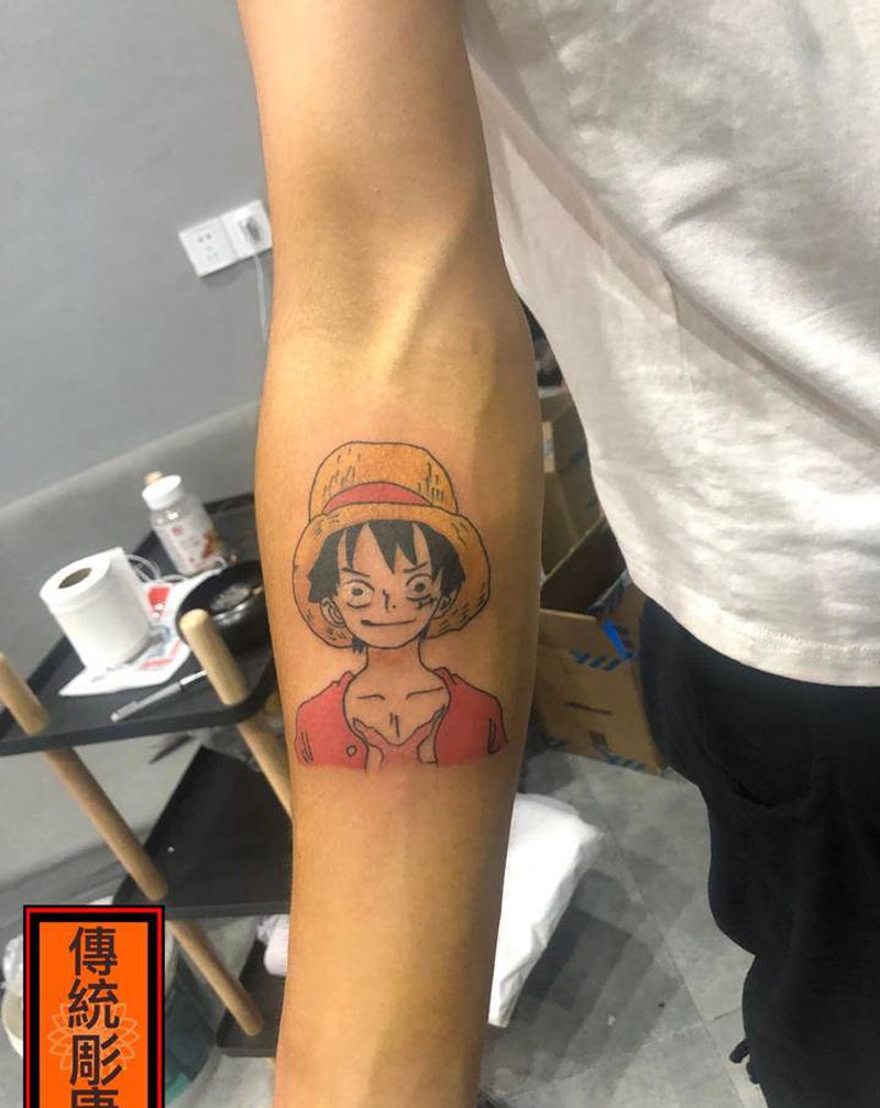 海贼王路飞纹身图片_手臂New School纹身图案