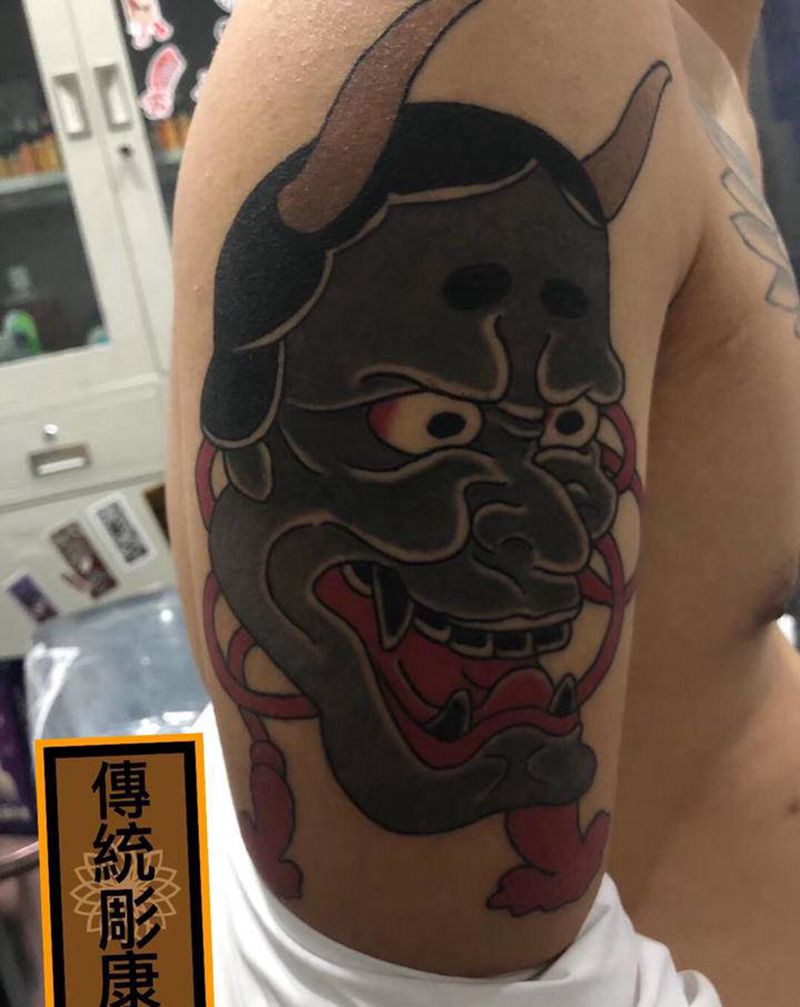 老传统般若 有味道吗？纹身图片_手臂老传统Old School纹身图案