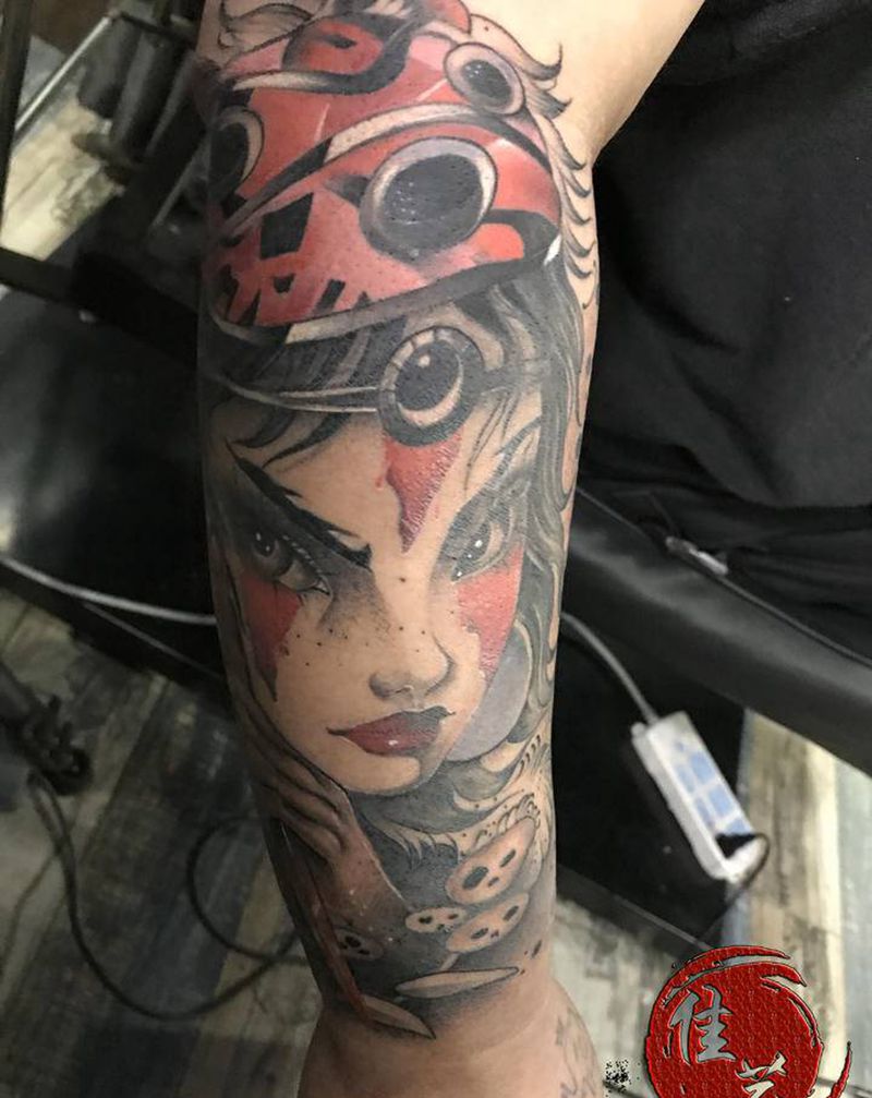 幽灵公主纹身图片_手臂New School纹身图案