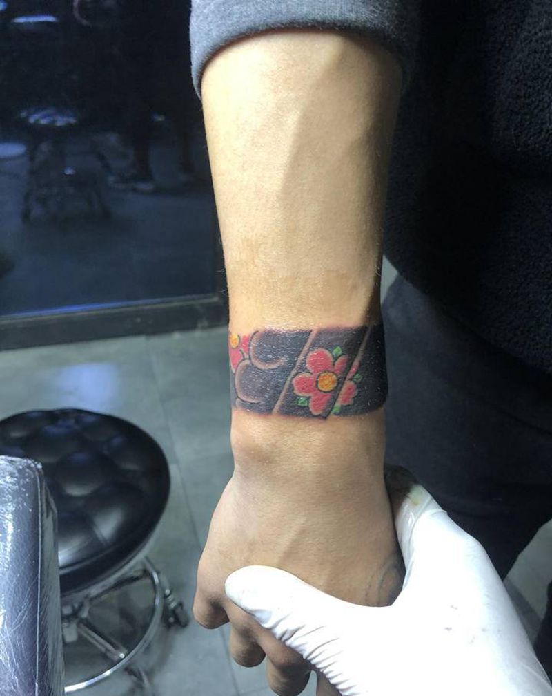 臂环纹身图片_手臂老传统纹身图案