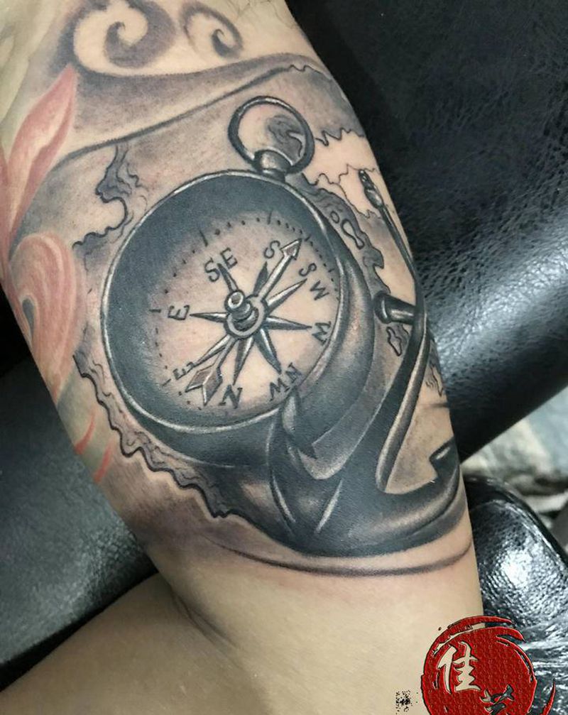 船锚⚓️纹身图片_手臂New School欧美写实纹身图案
