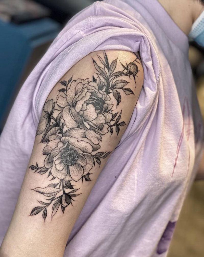 素花纹身图片_手臂图腾点刺纹身图案