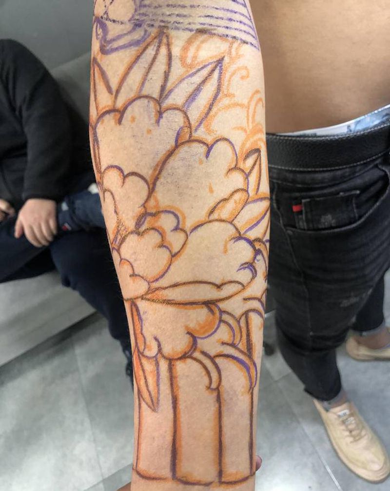 老传统花臂纹身图片_手臂老传统纹身图案