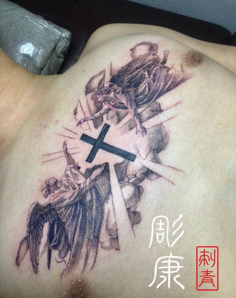 修改 添加欧美纹身图片_胸部欧美写实纹身图案