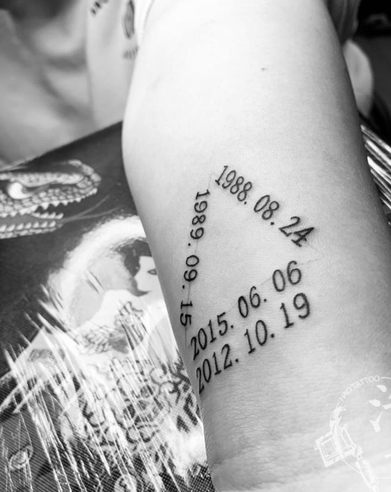 生日纹身图片_手臂字体纹身图案