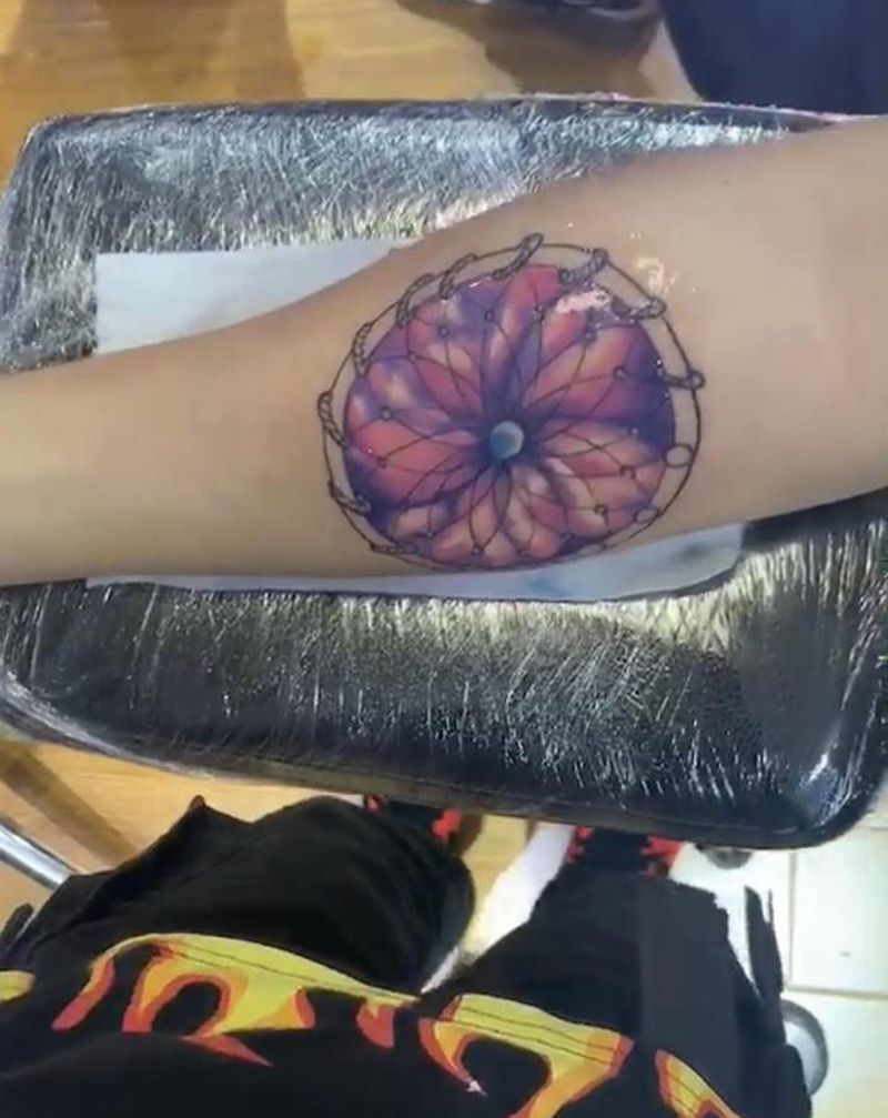 捕梦网纹身图片_手臂水墨纹身图案