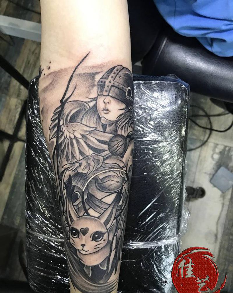 啥人物的，忘了...纹身图片_手臂New School水墨纹身图案