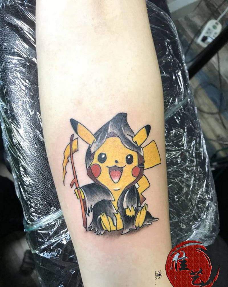 皮卡丘纹身图片_手臂纹身图案