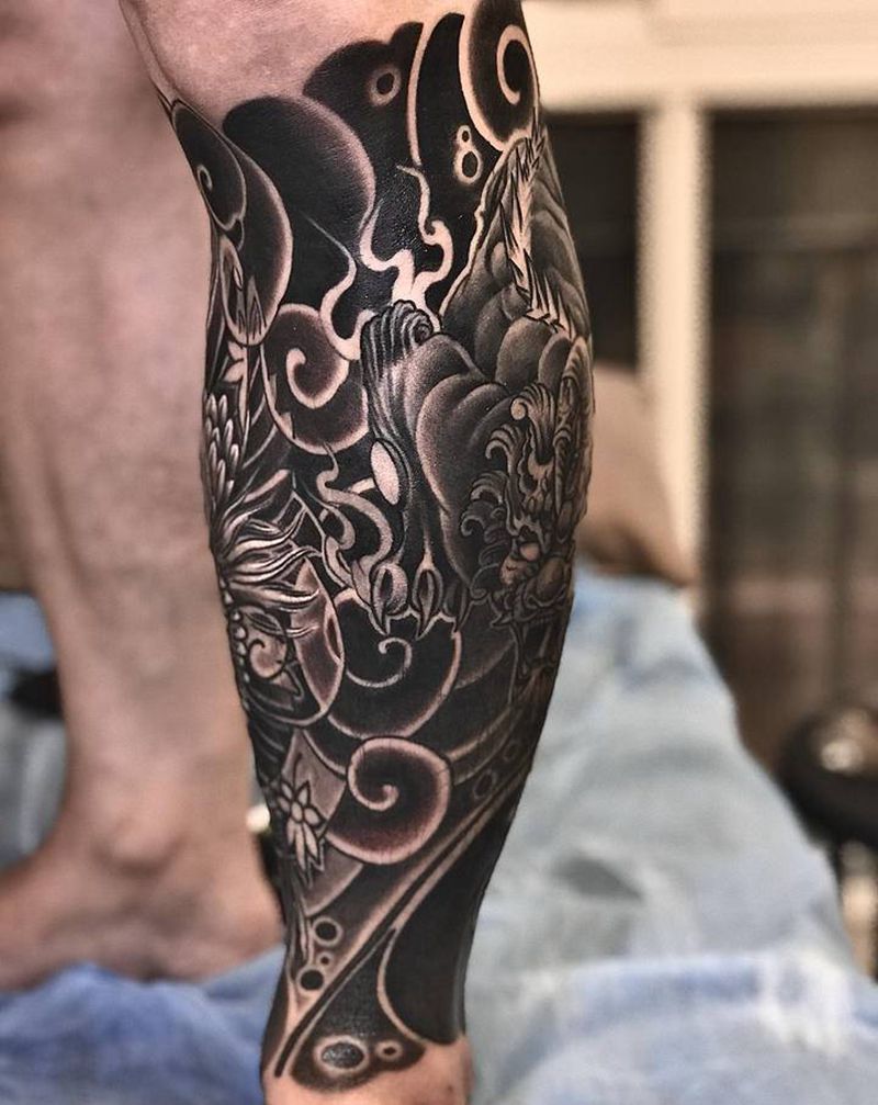 修改与添加纹身图片_腿部老传统纹身图案