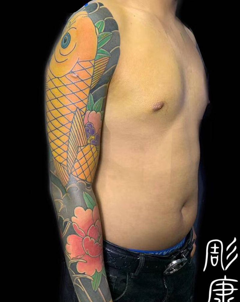 老传统花臂纹身图片_手臂老传统纹身图案